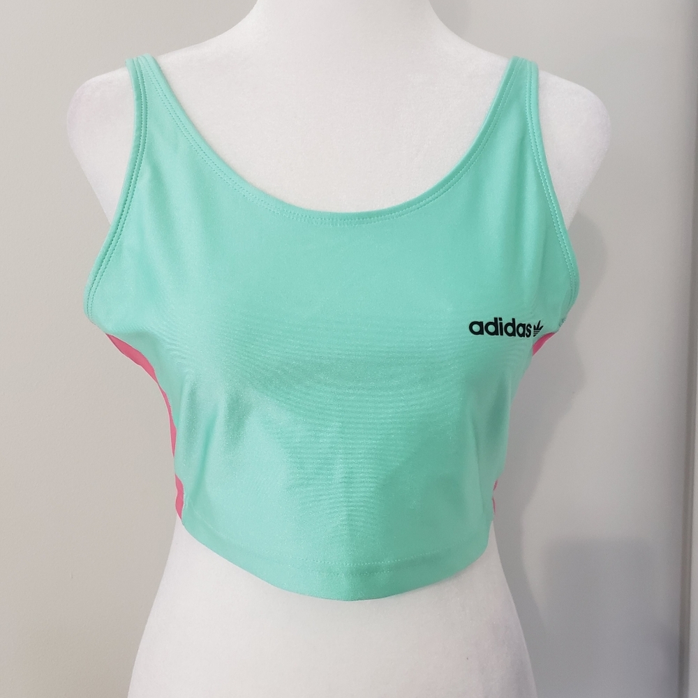 Adidas‎ Womens Sports Bra Top MEDIUM Activewear Stretch Yoga Gym Satin